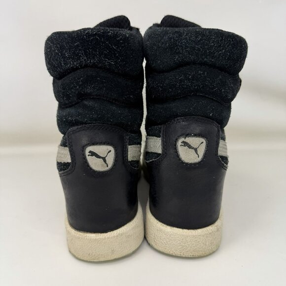 Puma Sky Hi Leather Hidden Wedge Shoes Black Gray Women’s Size 7.5 - Picture 4 of 7